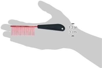 Resco Professional Anti-Static Dog, Cat, Pet Comb for Grooming, Steel Pins, Fine Tooth Spacing, Candy Red