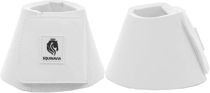 Equinavia Toki Bell Boots for Horses | Neoprene Overreach Boots - White - L