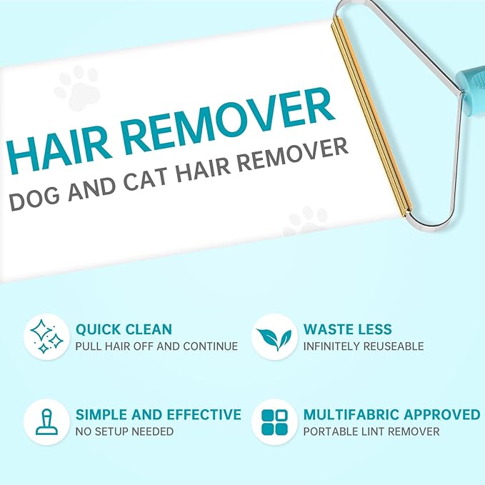 3-Pack Pet Hair Removal Tool,Dog Cat Hair Remover,Lint Shaver Cleaner Pro,Fur Removal Tool,Portable Carpet Scraper,Carpet Rake,Pet Hair Brush for Carpet,Clothes,Car Mats,Couch,Pet Bed,Furniture