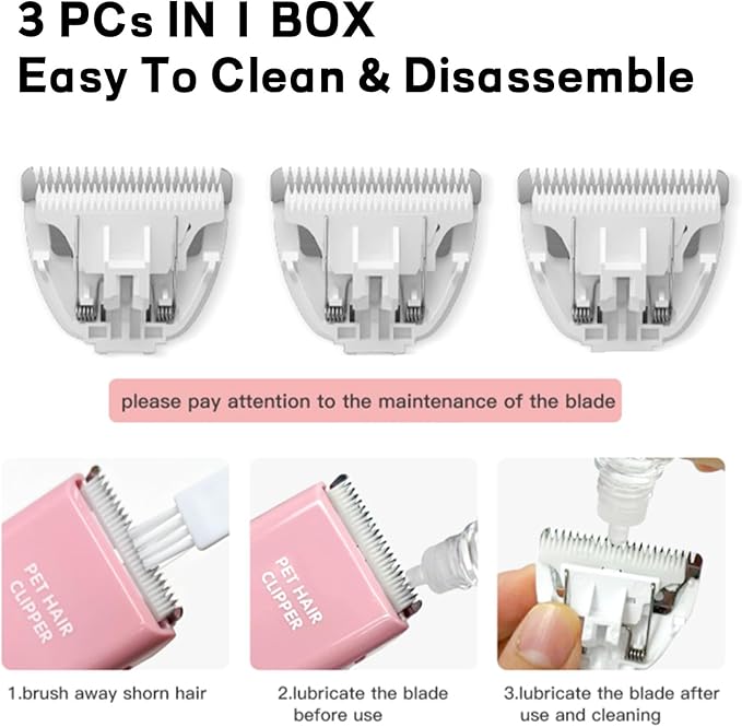 Detatchable Replacement Blades for Dog Clipper,Replacements Blades for Dogs and Cats Grooming Clippers,3 PCs Replacement Blades Only
