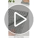 Bath Tub and Shower Mats, Non Slip 40 x 16 Inch Extra Large Bathtub Mat, Machine Washable Bathmat with Drain Holes, Suction Cups for Bathroom Floor, Gray