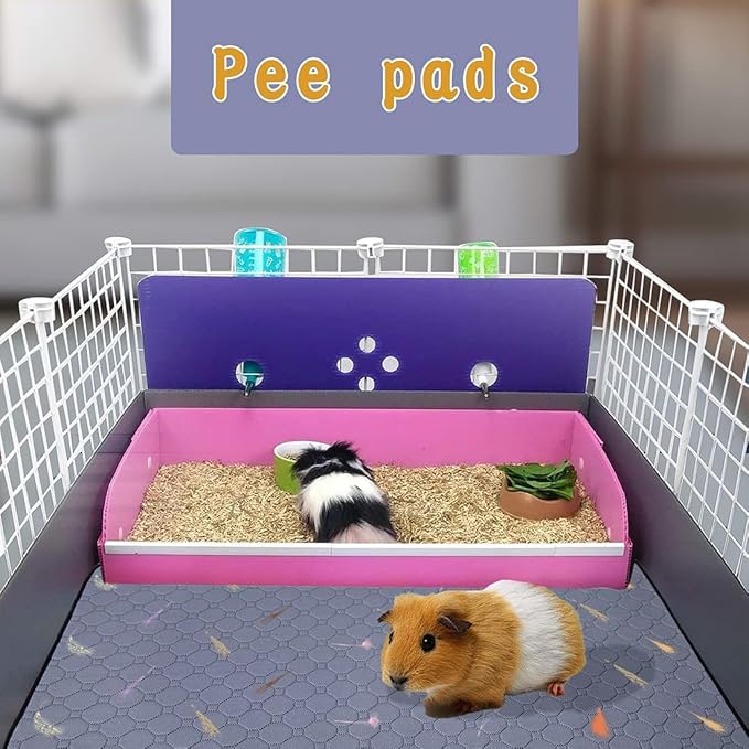 2Pcs Guinea Pig Cage Liners,Guinea Pig Fleece Cage Liners48''X48'' Super Absorbent Washable Pee Pads Reusable for Rabbit Hamster Chinchilla