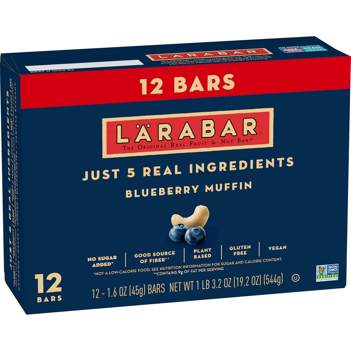 Larabar Blueberry Muffin Fruit and Nut Bars, Gluten Free and Vegan, 9.6 oz, 6 Ct