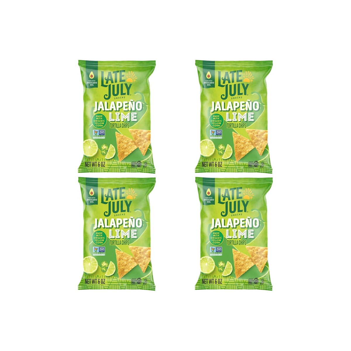 LATE JULY Snacks Jalapeno Lime Tortilla Chips, 6 Oz Bag
