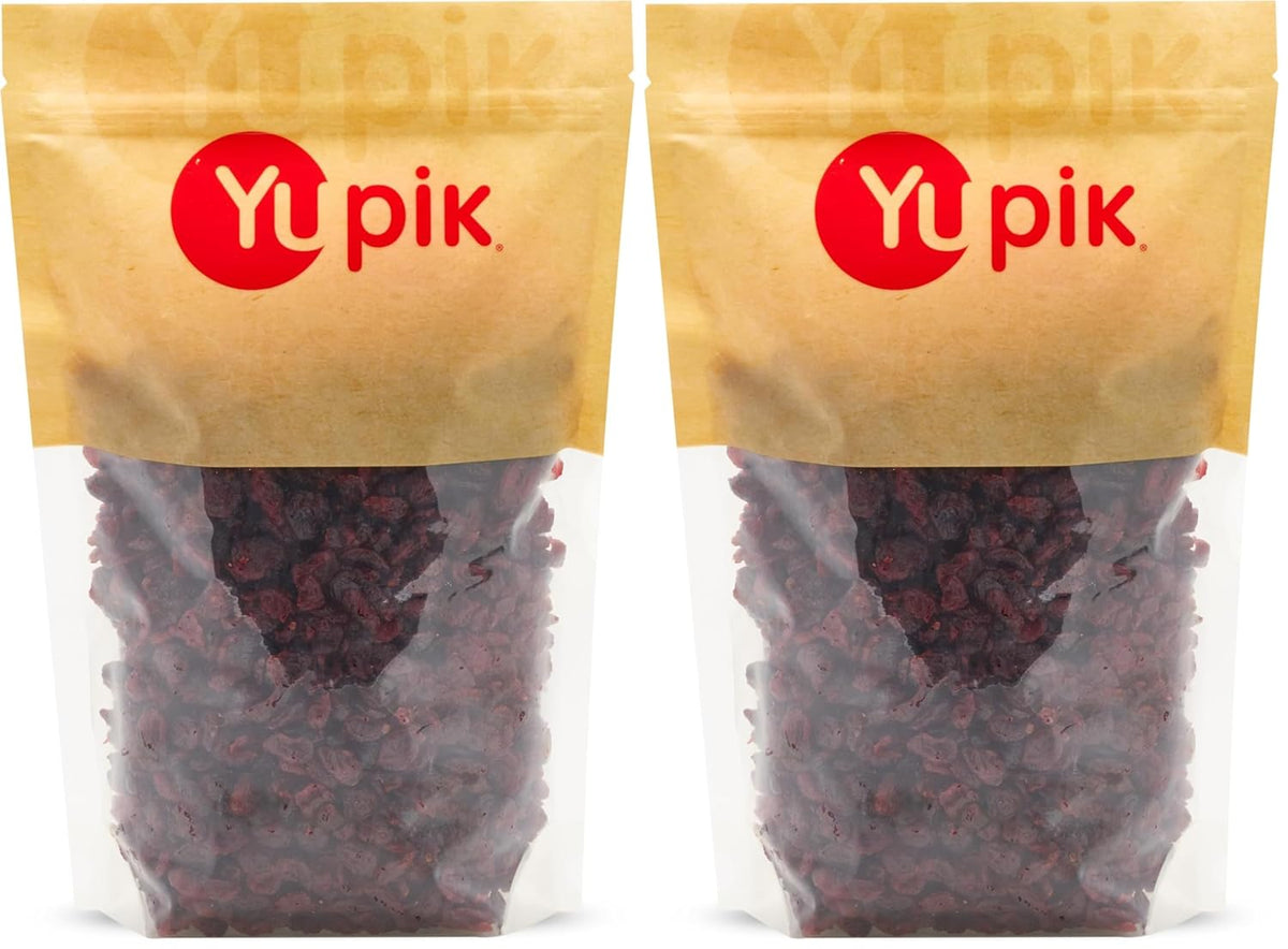 Yupik Dried Cranberries, 2.2 lb (35.2 oz), Dried Whole Fruits, Fruity & Tart, Plump & Chewy, Source of Fiber, Healthy Snacks, Ideal for Baking & Topping