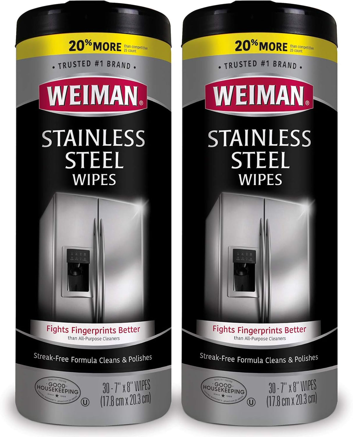 Weiman Stainless Steel Cleaner and Polish Wipes, 30 Count
