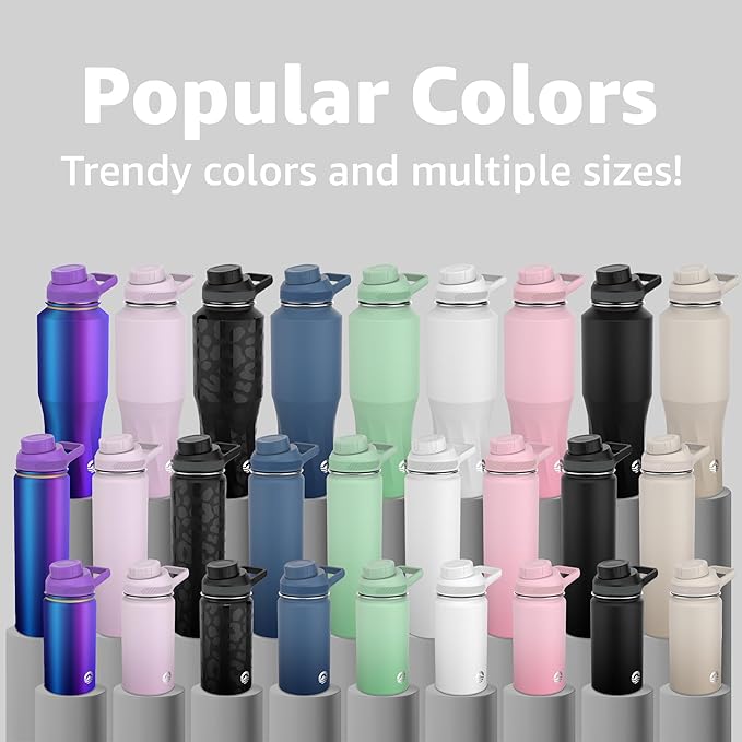 Chill Oasis Water Bottle | Compatible With Popular Flavor Cartridges | BPA Free, Leak Proof, Double-Walled Vacuum Insulated Stainless Steel, and Dishwasher Safe | Cold for 24 Hours (Pink, 22oz)