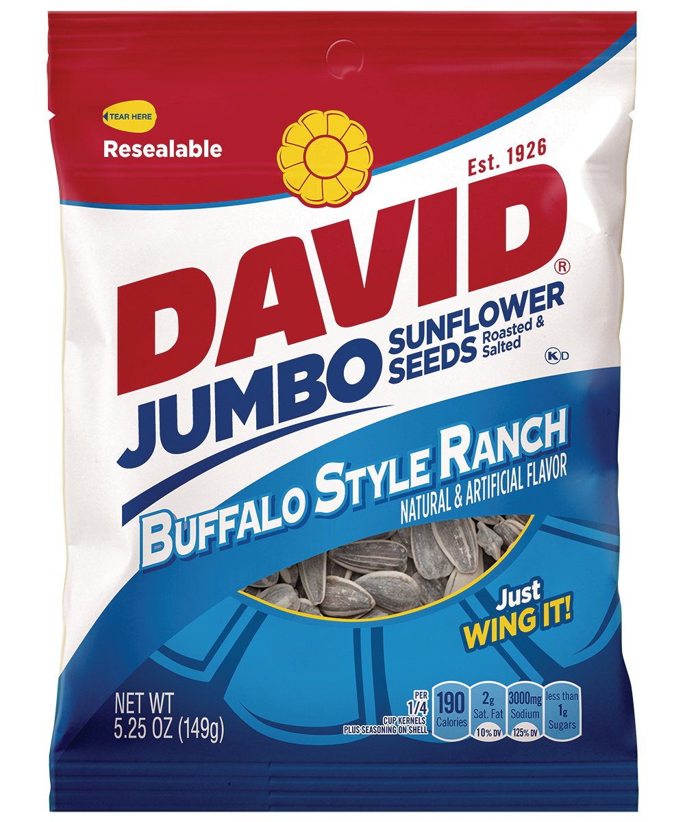 DAVID Jumbo Sunflower Seeds, Sweet and Spicy Flavor, 5.25 oz.