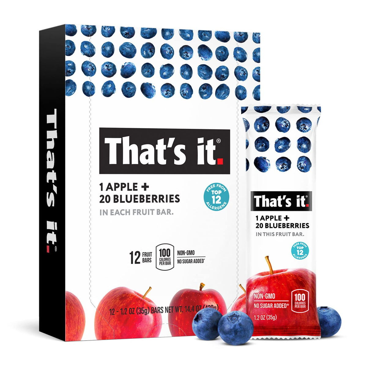 That's it. Variety Pack 100% Natural Real Fruit Bar, Best High Fiber Vegan, Gluten Free Healthy Snack, Paleo for Children & Adults, Non GMO No Added Sugar, No Preservatives Energy Food (12 Pack)