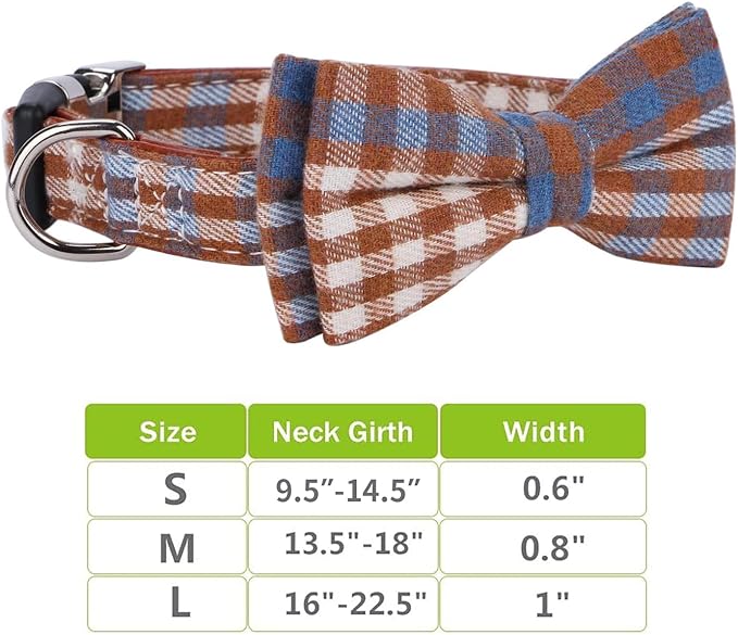 Faleela Soft &Comfy Bowtie Dog Collar,Detachable and Adjustable Bow Tie Collar,for Small Medium Large Pet (Medium (Pack of 1), Blue and Whit)