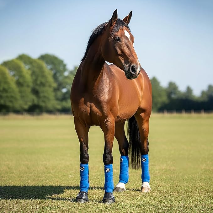 Horse Polo Leg Wraps, Fleece Wraps Elastic Bandages, Comfort Equestrian Standing Wraps, Set of 4, Boot Protection Stable Wraps Supplies (Full 10ft White)