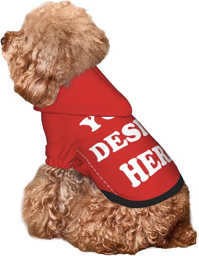 Dog Costume, Custom Dog Hoodie, Dog Name Costume Holiday Pet Pajamas Outfit, Personalized Pet Coat Costumes for Small Medium Large Dogs and Cats for Winter, Red, L
