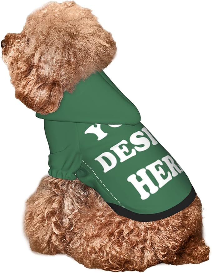 Personalized Dog Hoodie, Custom Dog Costumes for Small Dogs, Holiday Happy Dog Clothes Football Pet Shirt Sweater with Name Number for Girl/Boy Cats/Kitten, Green, L
