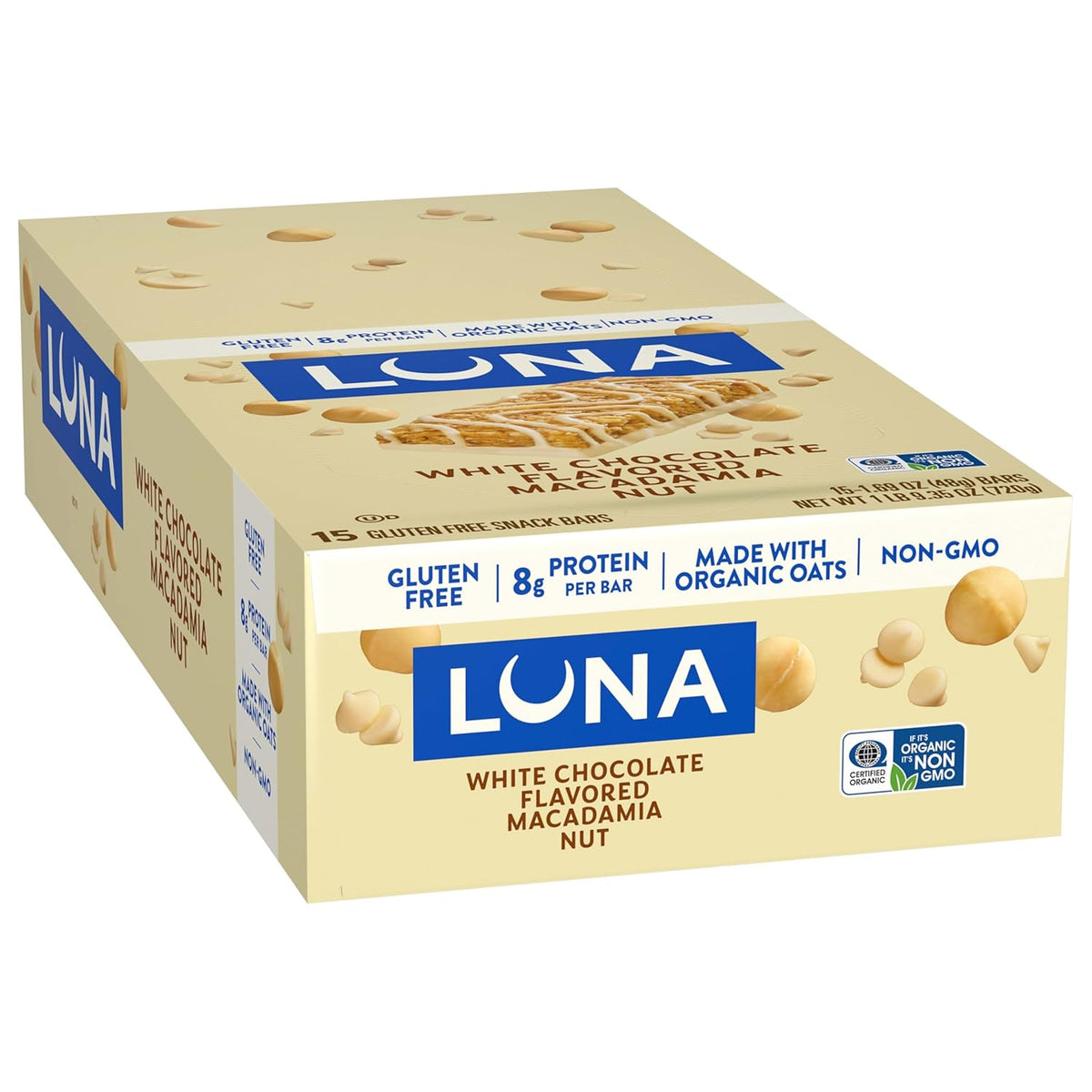 Clif, Bar Luna White Chocolate Macadamia 15 Count, 25.35 Ounce