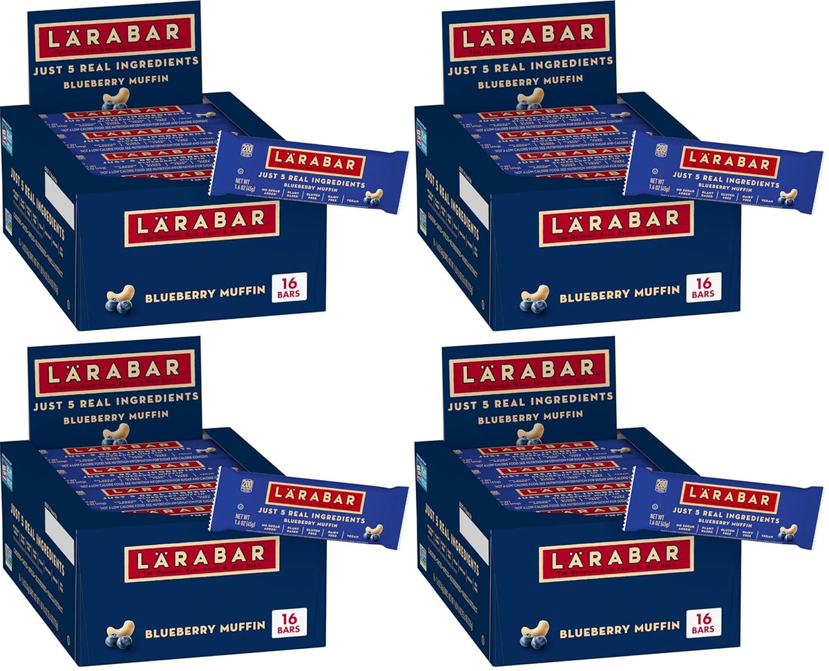 Larabar Blueberry Muffin Fruit and Nut Bars, Gluten Free and Vegan, 25.6 oz, 16 Ct