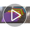 Goodluck 5 Pieces Flexible Chop Boards, BPA Free Plastic Cut'ting Boards for Kitchen, Non Slip Mat for Meat and Vegetables