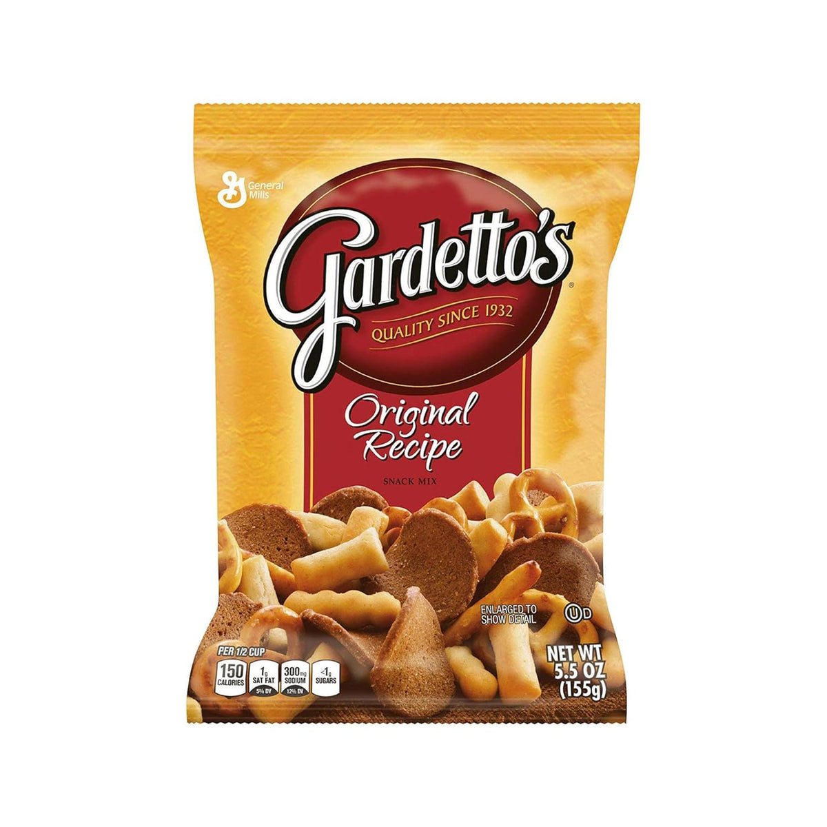 Gardetto's Original Recipe Snack Mix, Crunchy Breadsticks, Pretzels & Roasted Rye Chips, Kosher Snacks Multipack, 10 Single-Serve Bags, Individually Wrapped Party & Family Pack, 17.5 oz Bulk Box