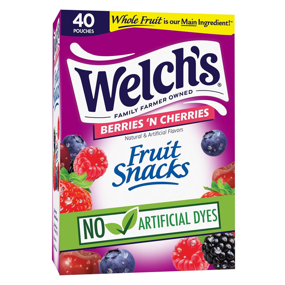 Welch's Fruit Snacks, Mixed Fruit, Bulk Pack, Individual Single Serve Bags, 0.8 oz (Pack of 40)