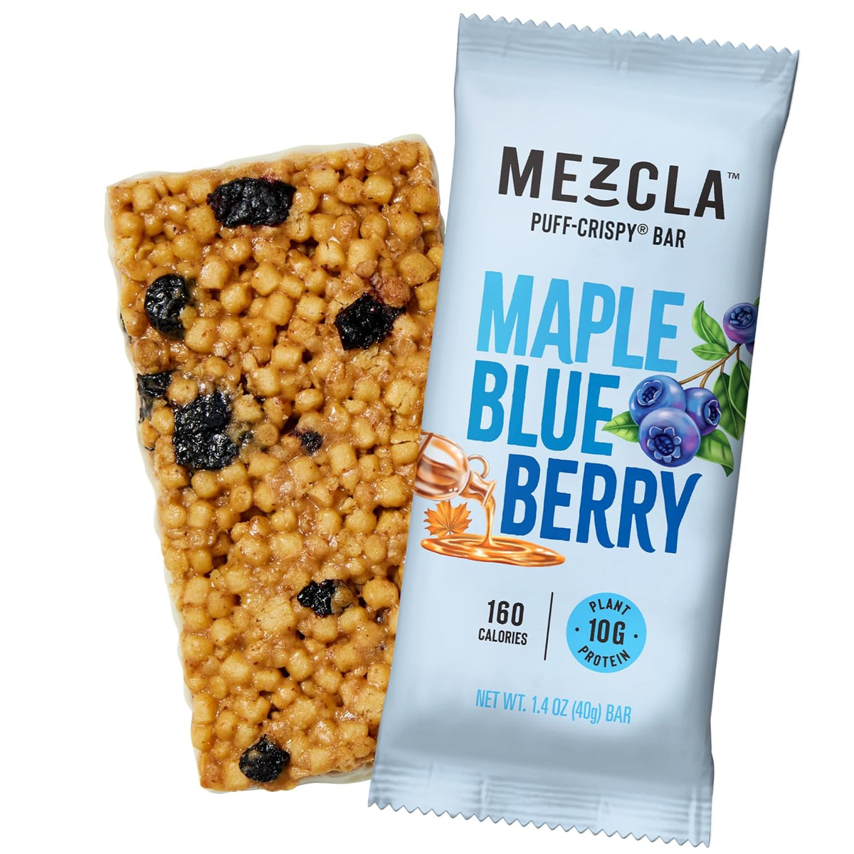 Mezcla Puff Crispy Protein Bars, Gluten Free & Vegan Protein Bars, 10g Protein, Alt for Crispy Rice Treat, Granola Bars & Breakfast Bars, Healthy Snacks for Adults, Pistachio Chocolate, 1 Count