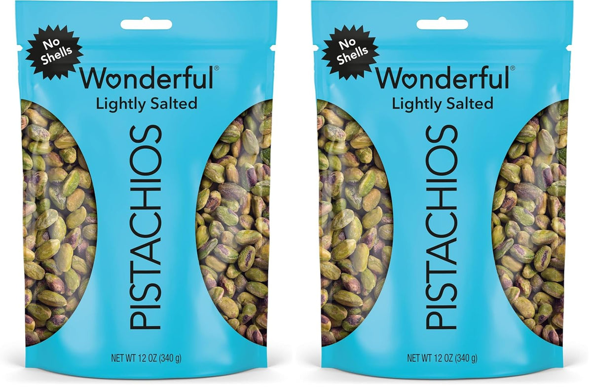Wonderful Pistachios No Shells, Unsalted Nuts, 6 Ounce Resealable Bag, Protein Snacks, Gluten Free, Healthy Snack