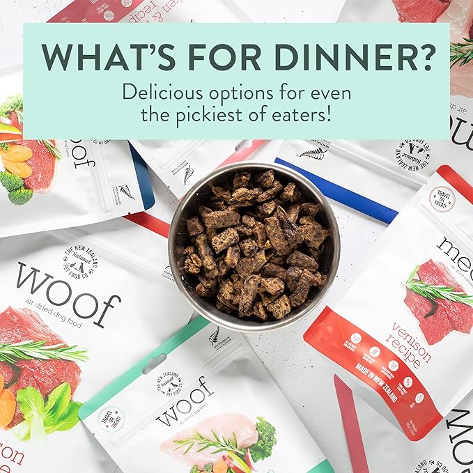 WOOF Air Dried Dog Bites - Chicken Recipe Dog Food High Protein Toppers for Dry Dog Food, Healthy Dog Food,26.5oz