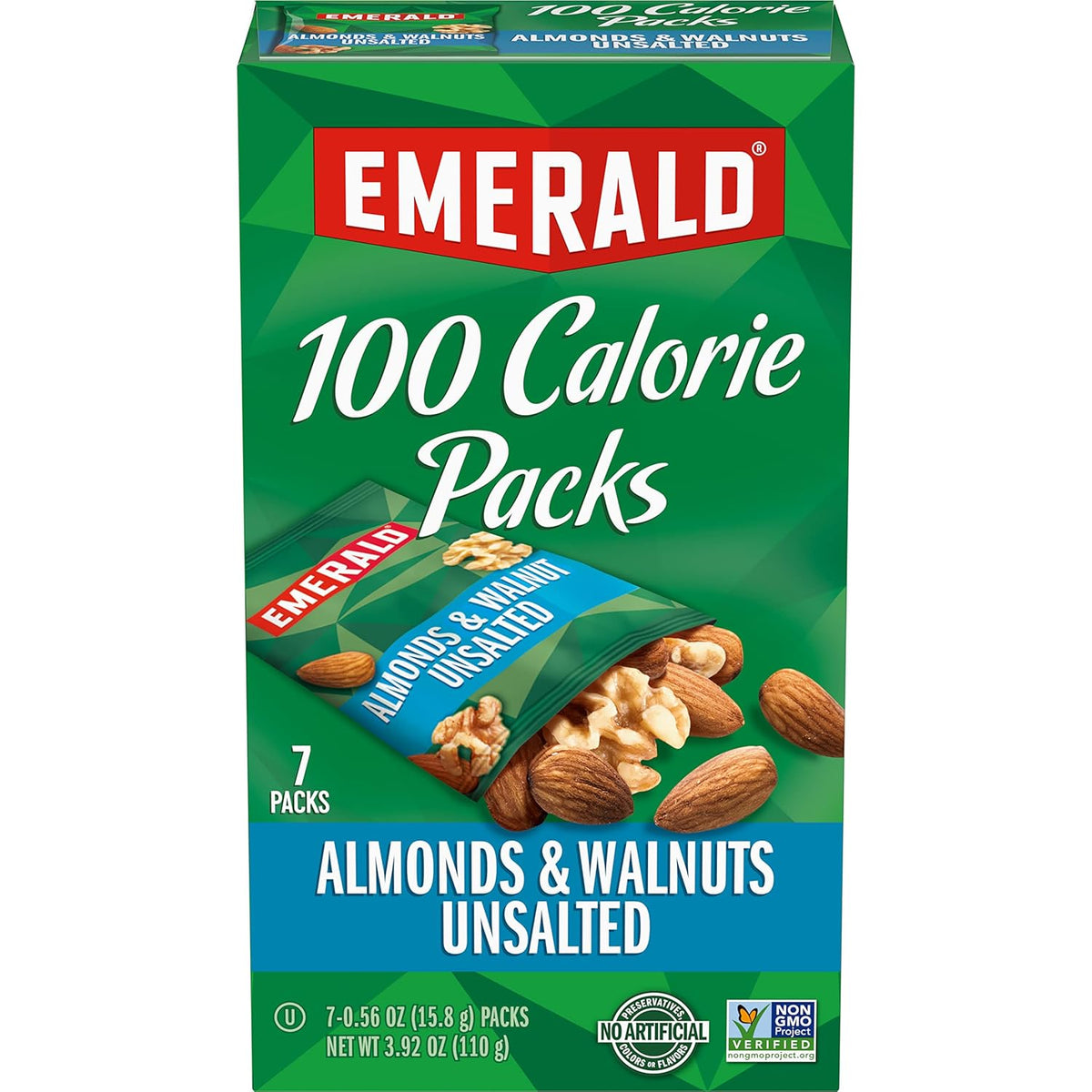 Emerald Nuts Mixed Nuts Variety Pack 18ct (1-Pack) , 100-Calorie Individual Packs , Features Dry Roasted Almonds, Natural Almonds & Walnuts, and Roasted & Salted Cashews