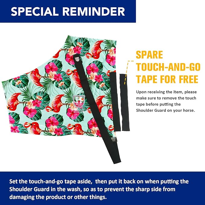 Harrison Howard Heat-Insulating Breathable Stretchy Shoulder Guard Anti Rub Bib for Horse Chic Flamingo M