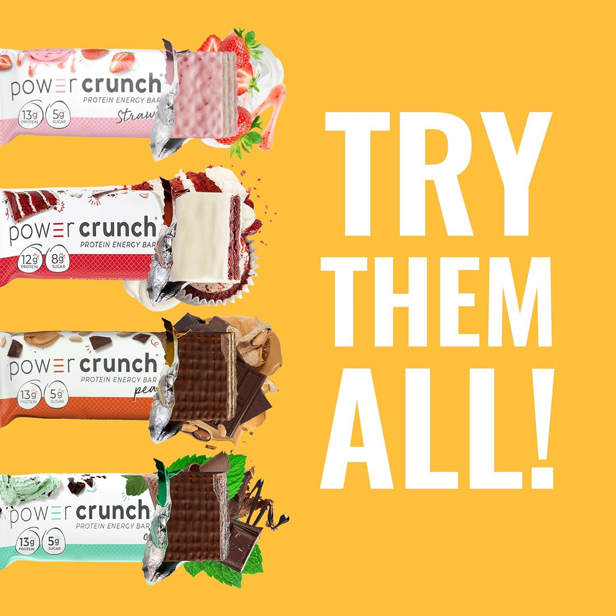 Power Crunch Protein Wafer Bars, High Protein Snacks with Delicious French Vanilla Creme Flavor, 1.4 Ounce, 12 Count