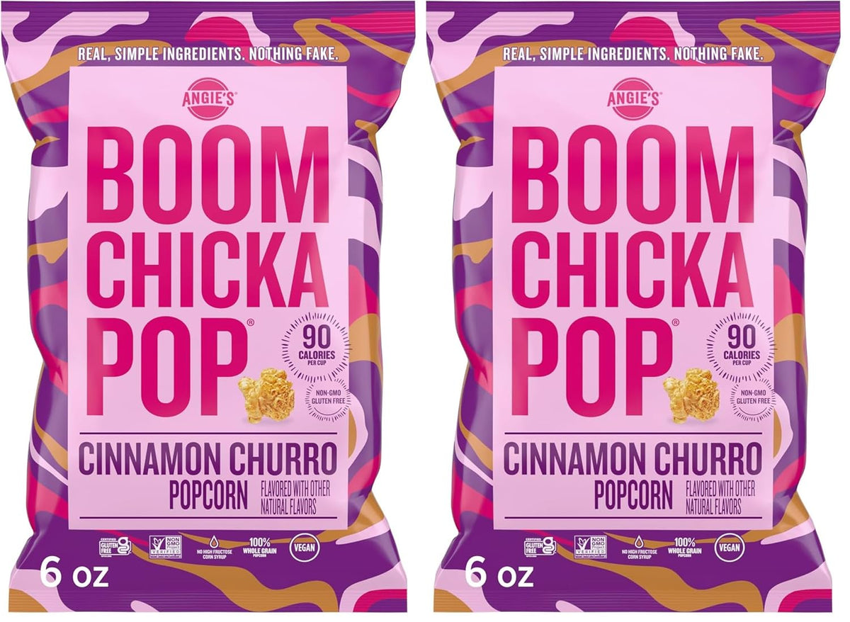 Angie’s BOOMCHICKAPOP Cinnamon Churro Popcorn, Gluten Free, 6 oz.