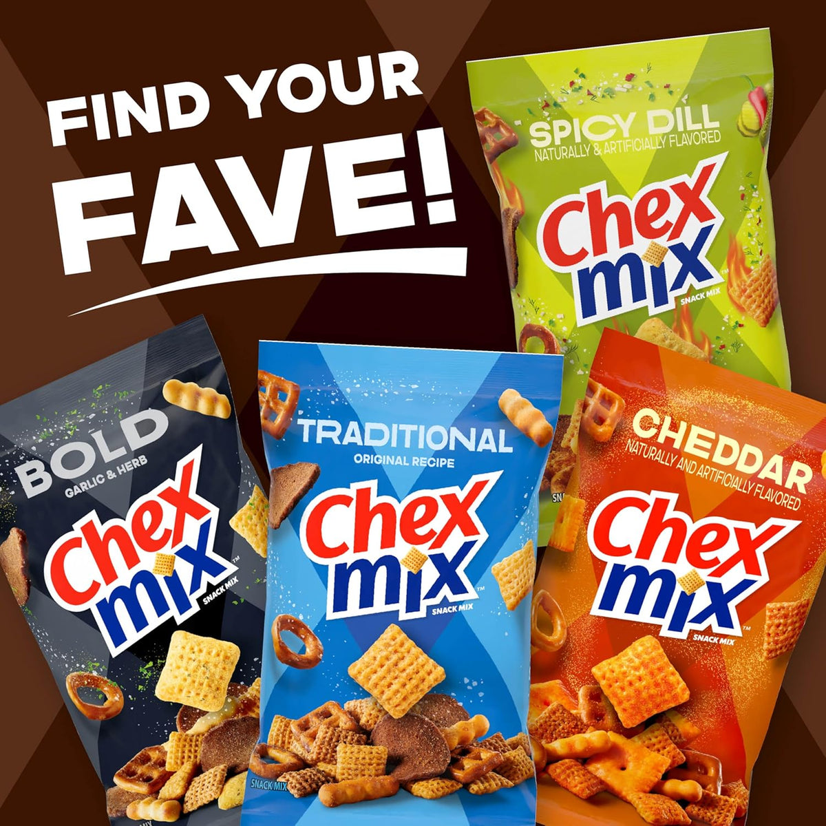 Chex Mix Sweet and Salty Recipe Snack Mix, with M&Ms Milk Chocolate Candies, Family Size, 13.5 oz