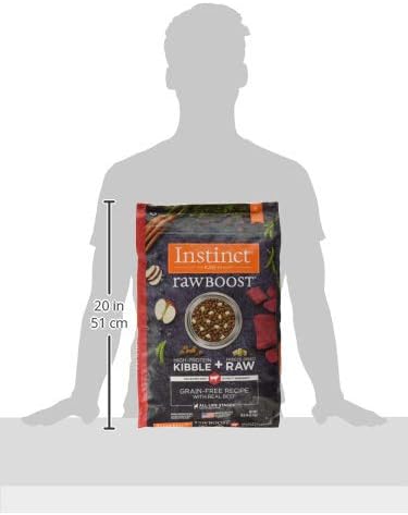 Instinct Raw Boost, Natural Dry Dog Food with Freeze Dried Pieces, High Protein, Grain Free Recipe - Real Beef, 10 lb. Bag