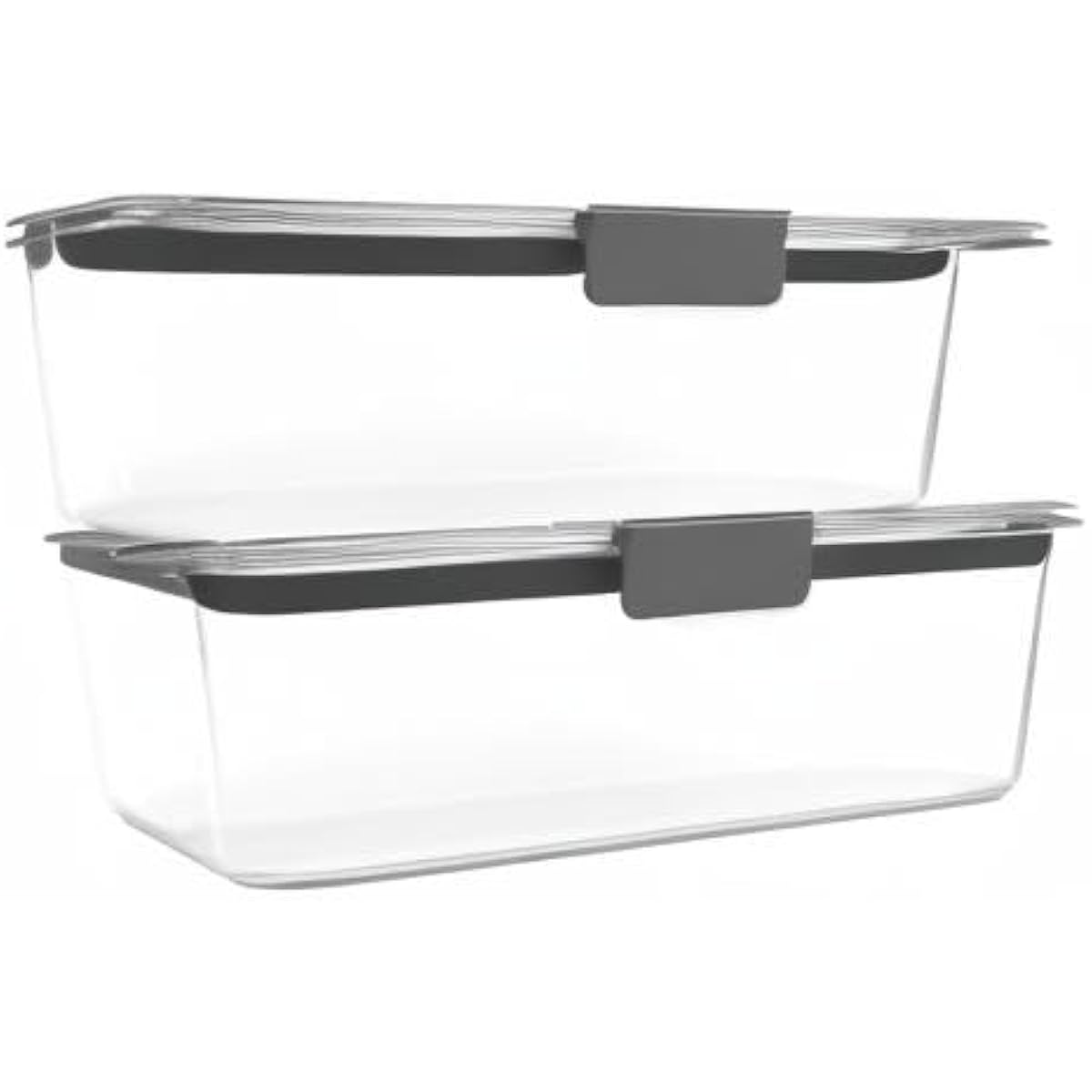 Rubbermaid Brilliance BPA-Free Food Storage Containers with Lids, Airtight Clear Set of 2 (9.6 Cup), Ideal for Lunch, Meal Prep, and Leftovers
