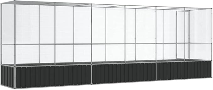 Outdoor Aviary Bird Cage, Galvanized Steel Outside Ample Activity Space Birdcage, 246.7"x42.1"x83.5", -264