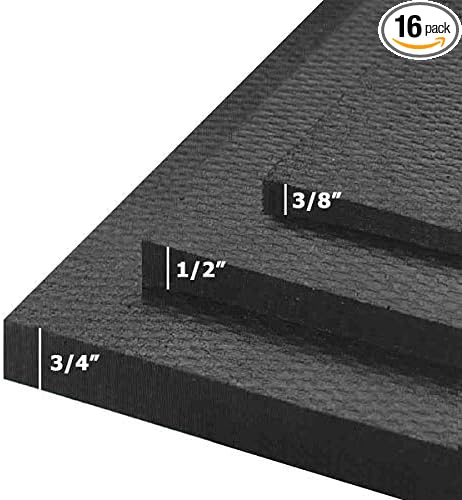 American Floor Mats - Heavy Duty Stall Tiles - Stable/Horse Tiles - Thick, Durable Rubber Flooring Solid Black 8' x 8' Set 3/4" Thick (16 Tiles Total)