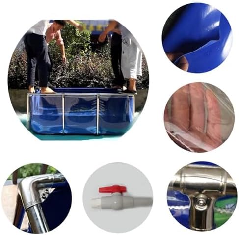 Flexible PVC Canvas Fish Breeding Tank with Steel Frame - 50x40x30cm Aquatic Pets Pool, Backyard Pond, Clear Viewing Window, Easy Assembly, Ideal for Fish and Aquatic Pets