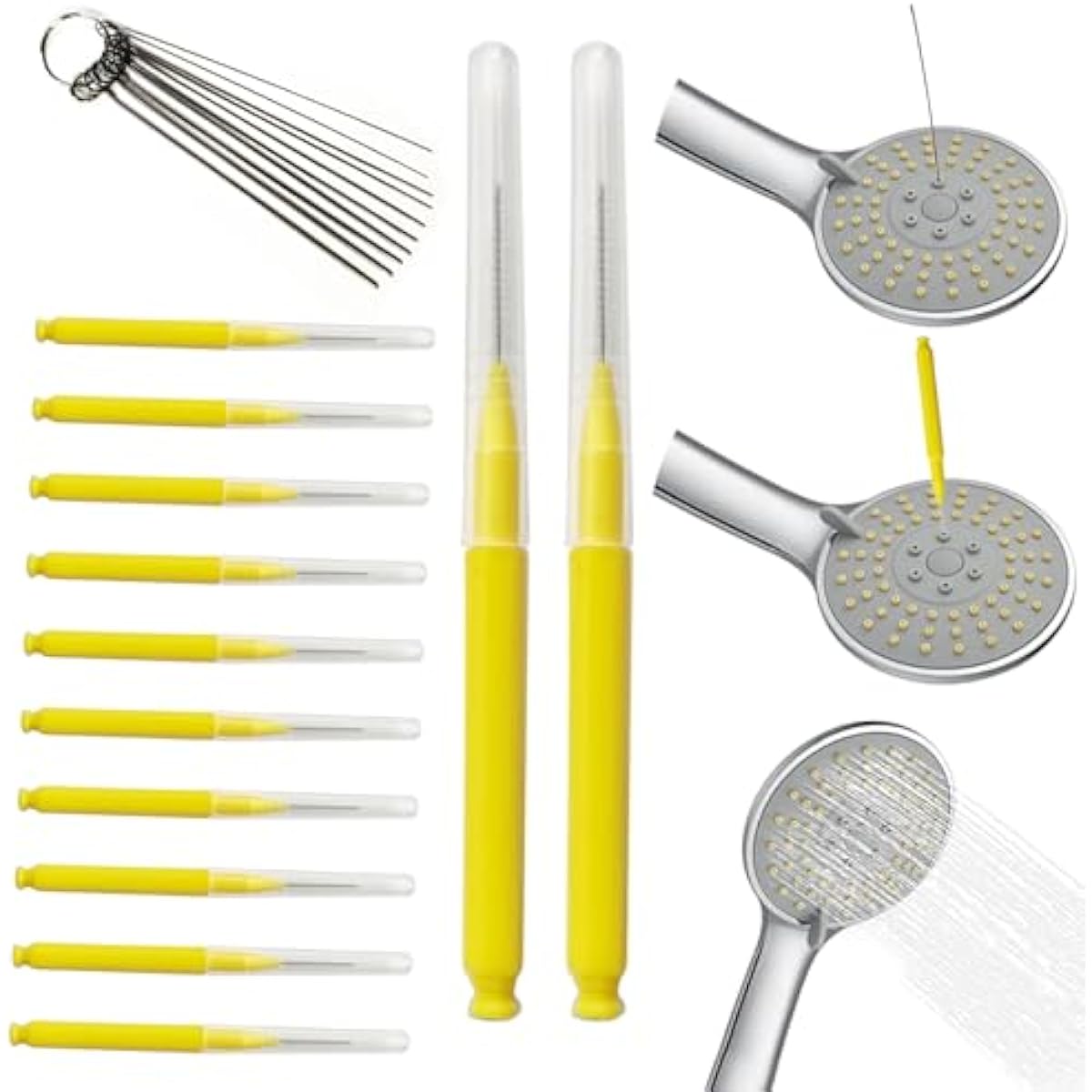 Multiplesize Showerhead Cleaner Tools, Shower Head Cleaning Brushes Small Hole, Handheld Showerhead Cleaner Anti-Clogging Cleaning Brush for Bathroom Small Hole Gap Nozzle Window Slot