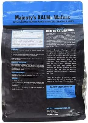 Majesty's Kalm+ Wafers - Superior Horse/Equine Calming Supplement (Peppermint, 2 Pack(120 Count Total))