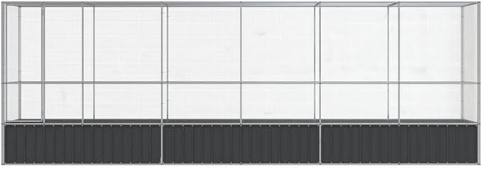 Large Bird Aviary with Extension, Outdoor Galvanized Steel Bird Cage, Galvanized Steel Outdoor Bird Aviary, Mesh Fence Bird House for Small Animals, 246.7"x42.1"x83.5"