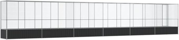 Steel Aviary with Extension, Large Bird Cage with Lockable Door, Aviary Spacious and Versatile Cage Ideal for Parakeets, Parrots, Lovebirds, Cockatiels, Pigeons, 492.3"x42.1"x83.5",-280