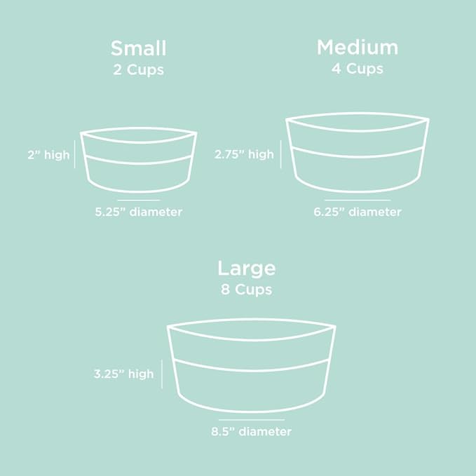 Waggo Dipper Ceramic Dog Bowl for Small and Large Breeds - Heavyweight and Durable Pet Food and Water Dish Crock, Dishwasher Safe, Modern (Light Grey, Medium)