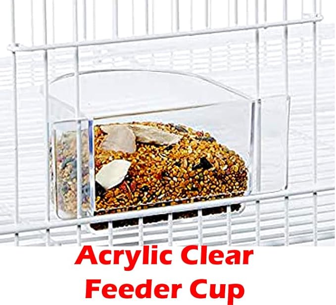 Single/Double/Triple Stackable Center Divided Breeder Breeding Bird Flight Double Rolling Cage for Aviaries Canaries Cockatiels Lovebirds Finches Budgies Small Parrots (White, Triple)