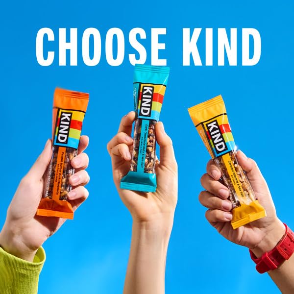 KIND Dark Chocolate Nuts and Sea Salt 12-count snack bars, gluten free, low sugar, 6g protein