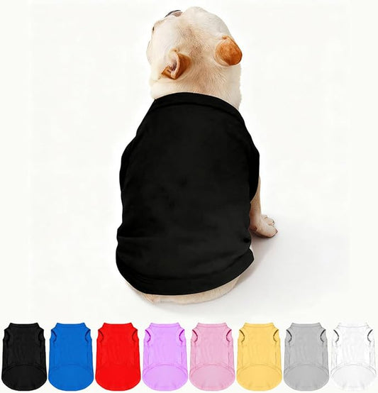 Customized Dog Shirt Custom Pet Clothes T Shirts for Small to Large Dogs Design Image Logo Text Outfits for Puppy Cat Personalized Breathable Sleeveless Pullover All-Black, XS