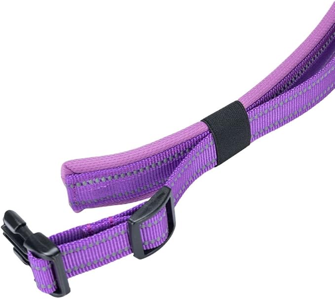 EXCELLENT ELITE SPANKER Reflective Dog Collar Classic Soft Padded Breathable Nylon Adjustable Pet Collar with Quick Release Buckle for Boy Girl Male Female Small Medium Large Dogs Training(Purple-S)