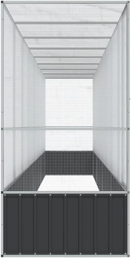 Large Bird Aviary with Extension, Outdoor Galvanized Steel Bird Cage, Galvanized Steel Outdoor Bird Aviary, Mesh Fence Bird House for Small Animals, 328.5"x42.1"x83.5"
