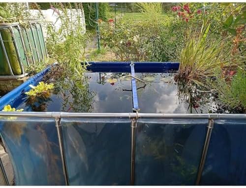 Flexible PVC Fish Breeding Water Tank with Steel Frame, Clear Viewing Window, Easy Assembly, 50x40x30cm - Ideal for Fish & Aquatic Pets in Backyard Pools or Ponds