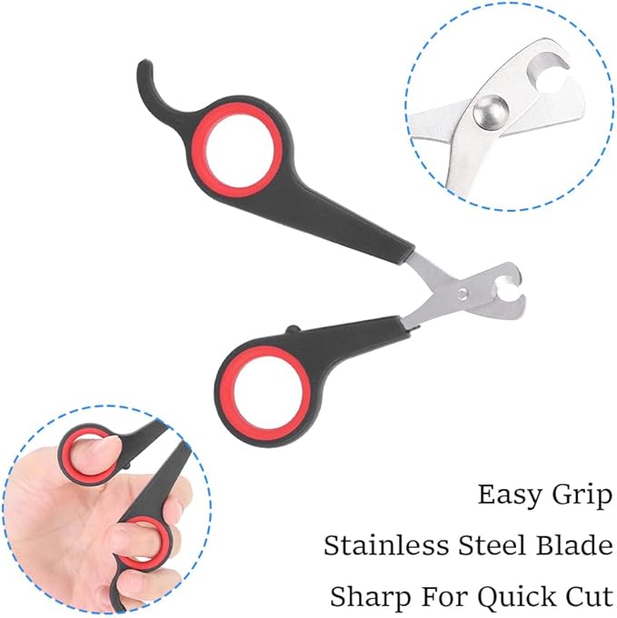 Cat Nail Clipper, Cat Nail Trimmers Cat Claw Clippers Small Dog Nail Clippers Bird Nail Scissors Stainless Steel Parrot Cage Essential Grooming Accessory for Small Animals Ferrets Bunny Rabbit Puppy