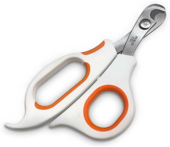 Cat Scissor-Style Nail Clipper, Toenail Trimmer with Razor Sharp Stainless Steel Blades and Anti-Slip Handle, for Small to Medium Pets, Cats