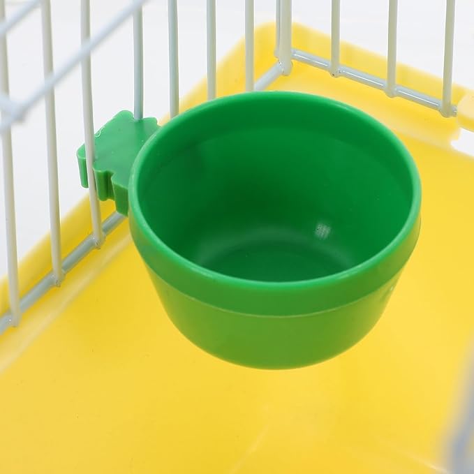 Small Bird Travel Cage:Portable Small Bird cage with Parrot Feeder Cups & Standing Perch for Parakeets Lovebirds Parrotlets