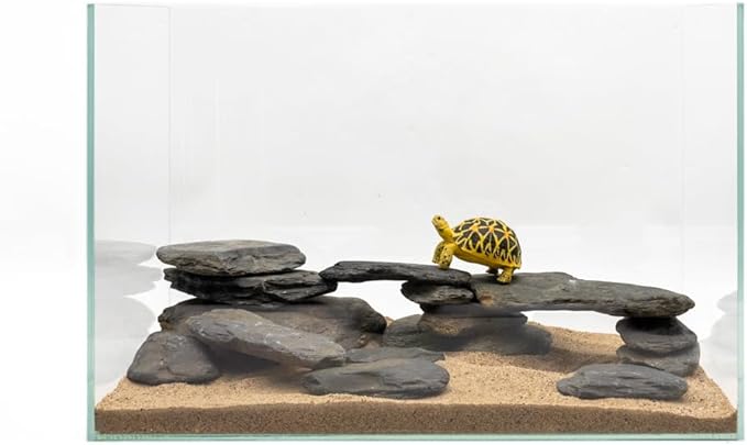 Aquarium Stone Stream Turtle Platform Natural Slate 3-8 inches basking Rock for Aquarium Decoration Turtle Tanks and Amphibian & Reptile Terrariums-10lb